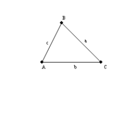 -For the triangle with angle measures , , and for angles A, B, and C respectively, the area of the triangle can be calculated by using the formula .