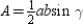 -For the triangle with angle measures , , and for angles A, B, and C respectively, the area of the triangle can be calculated by using the formula .