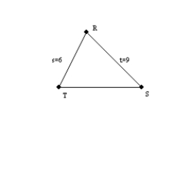 -In , s = 6, t = 9, and m = 38°. Find m to the nearest degree.