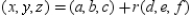 In Cartesian space, the direction of the line is represented by the vector or any nonzero multiple of this vector.