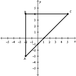 -Find the area of , which has vertices at A(-2,-3), B(-2,4) and C(5,4).