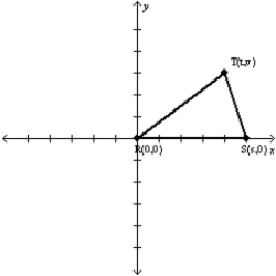 -For to be an isosceles triangle with , state an equation that relates s, t, and v.