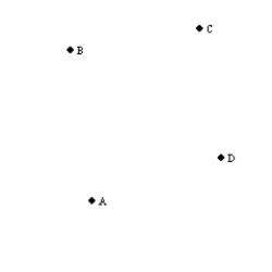-Consider the noncollinear points A, B, C, and D. By using two points at a time, find the total number of lines that they determine.