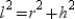 The radius, slant height from the vertex of the cone to the endpoint of the radius, and the altitude form a right triangle with l for the length of the hypotenuse. Then, . By the Square Roots Property, .