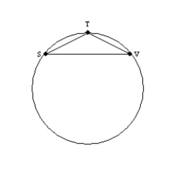 Supply missing statements and missing reasons for the following proof. Given: in Prove: is an isosceles triangle S1. R1. S2. R2. S3. R3. S4. ? and ? R4. The degree measure of an iscribed angle is equal to one-half the degree measure of its intercepted arc. S5. R5. S6. R6. Definition of congruent angles S7. R7. If two angles of a triangle are congruent, then the two sides that lie opposite those angles are also congruent. S8. R8.