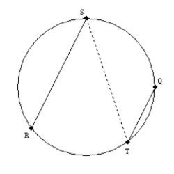 Supply missing statements and missing reasons for the following proof. Given: In the circle, Prove: S1. R1. S2. Draw R2. S3. R3. S4. R4. Congruent angles have equal measures. S5. ? and ? R5. The measure of an inscribed angle equals one-half the measure of its intercepted arc. S6. R6. S7. R7. S8. R8.