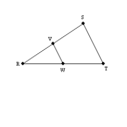 Supply missing statements and missing reasons for the following proof. Given: ; V is the midpoint of and W is the midpoint of . Prove: S1. R1. S2. and R2. Definition of midpoint S3. and R3. S4. R4. Substitution Property of Equality S5. R5. S6. R6.