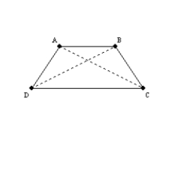 Suppose that you have already proved that The diagonals of an isosceles trapezoid are congruent. Use this theorem to prove that A pair of base angles of an isosceles trapezoid are congruent. Supply missing statements and missing reasons for the proof. Given: Trapezoid ABCD; and Prove: S1. R1. S2. Draw and R2. S3. R3. S4. R4. Identity S5. R5. S6. R6.