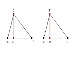 Provide mssing statements and missing reasons for the proof of the theorem, Corresponding altitudes of congruent triangles are congruent. Given: ; and Prove: S1. R1. S2. and R2. S3. R3. Given S4. and are rt. R4. S5. R5. All right angles are congruent. S6. R6. S7. R7.