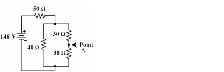 <strong> Given the circuit in Figure 7-4, calculate the current at Point A.</strong> A) 0.67 A B) 2 A C) 0.8 A D) 1.2 A