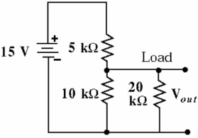 <strong> Figure 7-6 Given the circuit in Figure 7-6, calculate the output voltage.</strong> A) 6.4 V B) 10.7 V C) 8.6 V D) 10 V