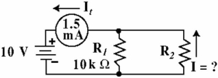 <strong> Given the circuit in Figure , what is the resistance value of R2?</strong> A) 220 Ω B) 20 kΩ C) 1.5 kΩ D) 1 kΩ