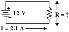 <strong> Given the circuit in Figure , what resistance is required to draw the specified current?</strong> A) 11.4 Ω B) 5.7 kΩ C) 5.7 Ω D) 25.2 Ω