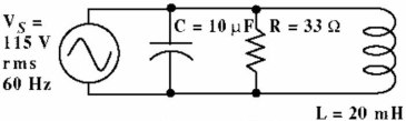 <strong> The current through the capacitor in Figure is:</strong> A) 159.7 mA B) 434 mA C) 279.65 mA D) 4.3 A