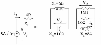 <strong> In Figure 17-8, calculate VR.</strong> A) 33.9 V 2-58° B) 95.0 V 2-39° C) 33.9 V 258° D) 95.0 V 239°