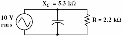 <strong> What is the impedance of the circuit in Figure ?</strong> A) 10 kΩ B) 25 kΩ C) 2.03 kΩ D) 5.897 kΩ