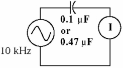 <strong> Three 2 µF capacitors are connected in parallel. What is the total capacitance?</strong> A) 6.0 µF B) 2.0 µF C) 66.0 µF D) 0.66 µF