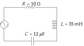 <strong> The approximate resonant frequency of the circuit shown is</strong> A) 1.5 kHz. B) 0.25 kHz. C) 2.4 MHz. D) 25 kHz. E) none of these is correct.