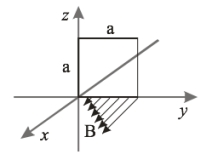 <strong> A square loop of sides a lies in the yz plane with one corner at the origin. A varying magnetic field B = k<sub>y</sub>. points in the positive x direction and passes through the loop k is a constant). The magnetic flux through the loop is</strong> A) ka<sup>2</sup>. B) ka<sup>2</sup>/2. C) ka<sup>3</sup>/2. D) ka<sup>3</sup>/3. E) None of these is correct.