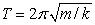 <strong>The equation for the period T of a mass m oscillating with simple harmonic motion at the end of a spring with a force constant k is . A mass m that is oscillating on a spring with a force constant of 0.52 N/m has a period of 2.1 s. On a second spring, the same mass has a period of 3.5 s. The force constant of the second spring is</strong> A) 0.43 N/m B) 0.19 N/m C) 1.4 N/m D) 0.31 N/m E) 0.75 N/m