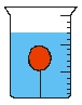 <strong> A beaker is filled with water. A ball of mass m and density \rho < \rho <sub>water</sub> is tied to a string. The other end of the string is then tied to the bottom of the beaker so that the ball is completely submerged. When the string is cut, the acceleration of the ball is</strong> A) . B) . C) g. D) . E) .