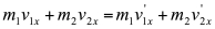 <strong>Two masses, m<sub>1</sub> and m<sub>2</sub>, are moving with velocities and when they collide. After the collision, the final velocities are and . Which of the following expressions is true? The subscripts x and y represent the components along x and y respectively.)</strong> A) B) C) D) E) A and B