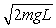 <strong>A flexible rope of mass m and length L = L<sub>1</sub> + L<sub>2</sub>, hangs over a frictionless peg, as shown in the figure. What is the speed of the rope when it just slides off the peg? </strong> A) B) C) D) E)