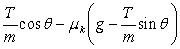 <strong> A block of mass m is pulled in the direction shown in the figure across a rough surface with a constant acceleration. The coefficient of kinetic friction is \mu <sub>k</sub>. The acceleration of the object is given by</strong> A) . B) . C) . D) . E) .