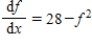 The function   satisfies the equation of change   .For what value of f is f increasing at the fastest rate? Round your answer to two decimal places, if necessary. ​