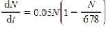 A certain population grows according to .At a certain time the population is 698 individuals.What can be said about the population at this time? 