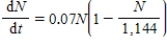 A certain population grows according to .At a certain time the population is 1,140 individuals.What can be said about the population at this time? 