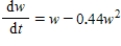 The weight w, in pounds, of a certain animal at age t years satisfies the equation of change   .For what values of the weight w is the animal losing weight? Round your answer to two decimal places. ​