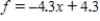 <strong>If f satisfies the equation of change , and the initial value of f is 4.3, find a formula for the function . </strong> A) B) C) D)