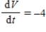 <strong>A balloon is being inflated at a constant rate of 4 liters of air per minute.If V is the volume, in liters, of the balloon after t minutes, write an equation of change that is satisfied by V. </strong> A) B) C) D)