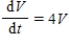 <strong>A balloon is being inflated at a constant rate of 4 liters of air per minute.If V is the volume, in liters, of the balloon after t minutes, write an equation of change that is satisfied by V. </strong> A) B) C) D)