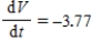<strong>If a rock is tossed upward near the surface of Mars, then it has a constant downward acceleration of -3.77 meters per second per second.If V is the upward velocity, in meters per second, of the rock after t seconds, then V satisfies which equation of change? </strong> A) B) C) D)