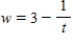 <strong>Use a formula to express w as a function of t if and . </strong> A) B) C) D)