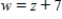 <strong>Suppose .If the limiting value of z is 0, what is the limiting value of w? </strong> A) 7 B) 0 C) 9 D) None of the above