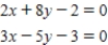 Solve the following system of equations.   ​ Round your answers to two decimal places.<div style=padding-top: 35px> 