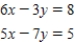 Solve the following system of equations by graphing.Round your answers to two decimal places, if necessary.  <div style=padding-top: 35px> 
