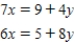 Solve the following system of equations by graphing.Round your answers to two decimal places.  <div style=padding-top: 35px> 