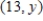<strong>A line passes through the points and .For what y value does the point lie on the line? </strong> A) B) C) D) 