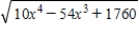 <strong>What value of x gives the minimum value of ? Restrict your attention to the horizontal span of 0 to 10.Round your answer to two decimal places. </strong> A) 29.38 B) 5.39 C) 4.05 D) 33.06