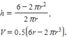 <strong>A can is made from 6 square inches of aluminum.We can calculate both the height , in inches, and the volume V, in cubic inches, from the radius r, in inches, of the can: Find the radius and height of the can of maximum volume.Round your answers to two decimal places. </strong> A) The radius is 1.13 inches, and the height is 0.56 inches. B) The radius is 3.34 inches, and the height is 1.83 inches. C) The radius is 1.83 inches, and the height is 3.34 inches. D) The radius is 0.56 inches, and the height is 1.13 inches.