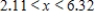 <strong>Solve the inequality .Restrict your attention to positive values of x.Round your answer to two decimal places. </strong> A) B) C) D) 