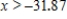 <strong>Solve the inequality .Round your answer to two decimal places. </strong> A) and B) and C) D) 