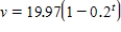 <strong>If an average-sized man falls with a parachute, then his velocity , in feet per second, t seconds into the fall is given by . During which period will his velocity be between 9.99 and 12.99 feet per second? Round to two decimal places.</strong> A) From 0.65 seconds on B) From 9.77 seconds on C) From 0.43 to 0.65 seconds into the fall D) From 4.88 to 9.77 seconds into the fall
