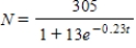 <strong>Buffalo are introduced into a protected area.After t years the number of buffalo in the herd is given by . During what period are there between 34.00 and 58.00 buffalo in the herd? Round to two decimal places.</strong> A) From 4.85 years on B) From 13.96 years on C) From 2.13 to 4.85 years since the herd was introduced to the area D) From 6.14 to 13.96 years since the herd was introduced to the area