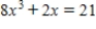 <strong>Solve the equation .Restrict your attention to the horizontal span of 0 to 5.Round your answer to two decimal places if necessary. </strong> A) 1.32 B) 1.5 C) 2.77 D) 3.24
