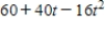 <strong>A rock is tossed upward from the top of a building and allowed to fall to the ground.Its height, in feet, above the ground after t seconds is given by ​ . ​ Use functional notation to express the height of the rock after 0.44 seconds.Then calculate that value. ​</strong> A) Functional notation .Value is 74.50 feet. B) Functional notation .Value is feet. C) Functional notation .Value is 60.70 feet. D) None of the above.